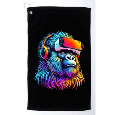 Funny Gorilla Vr Playing Tag Adult Gorilla Vr Gamer Golf Towel