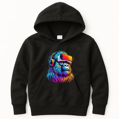 Funny Gorilla Vr Playing Tag Adult Gorilla Vr Gamer Kids Hoodie