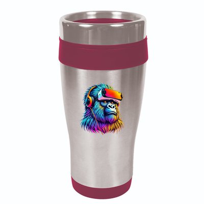 Funny Gorilla Vr Playing Tag Adult Gorilla Vr Gamer 16oz Travel Tumbler