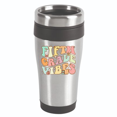 Fifth Grade Vibes 5th Grade Team Retro 1st Day Of School 16oz Travel Tumbler