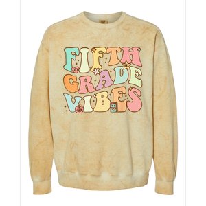 Fifth Grade Vibes 5th Grade Team Retro 1st Day Of School Colorblast Crewneck Sweatshirt