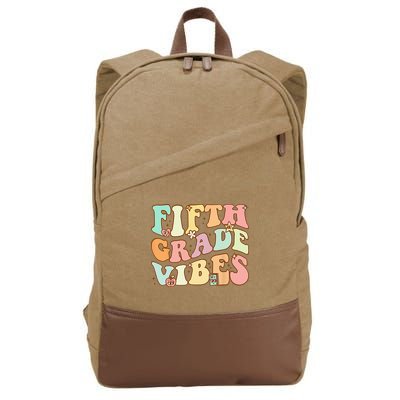 Fifth Grade Vibes 5th Grade Team Retro 1st Day Of School Cotton Canvas Backpack