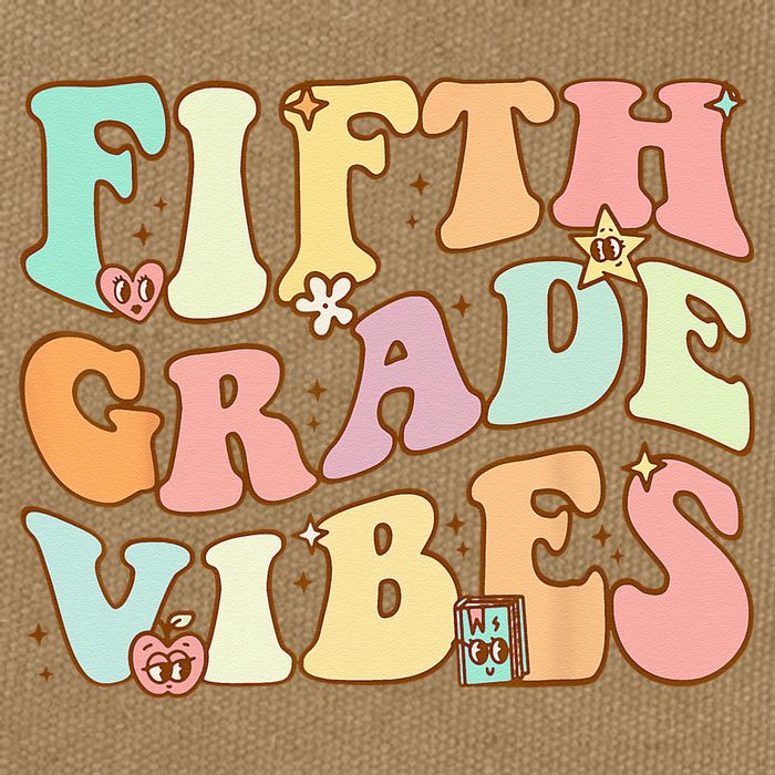 Fifth Grade Vibes 5th Grade Team Retro 1st Day Of School Cotton Canvas Backpack