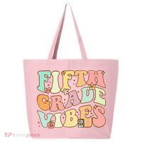 Fifth Grade Vibes 5th Grade Team Retro 1st Day Of School 25L Jumbo Tote