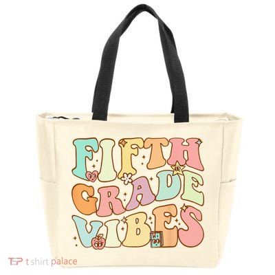 Fifth Grade Vibes 5th Grade Team Retro 1st Day Of School Zip Tote Bag