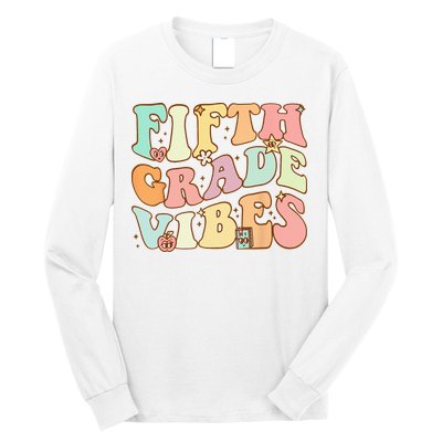 Fifth Grade Vibes 5th Grade Team Retro 1st Day Of School Long Sleeve Shirt