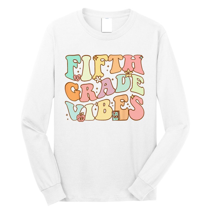 Fifth Grade Vibes 5th Grade Team Retro 1st Day Of School Long Sleeve Shirt