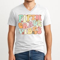 Fifth Grade Vibes 5th Grade Team Retro 1st Day Of School V-Neck T-Shirt