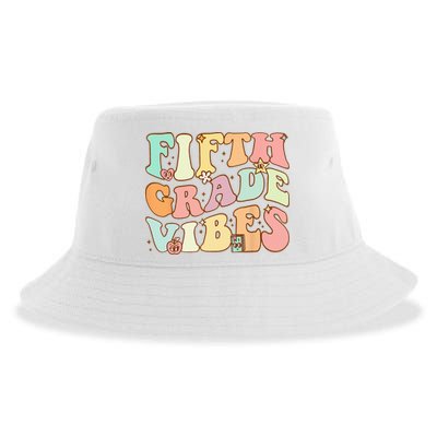 Fifth Grade Vibes 5th Grade Team Retro 1st Day Of School Sustainable Bucket Hat