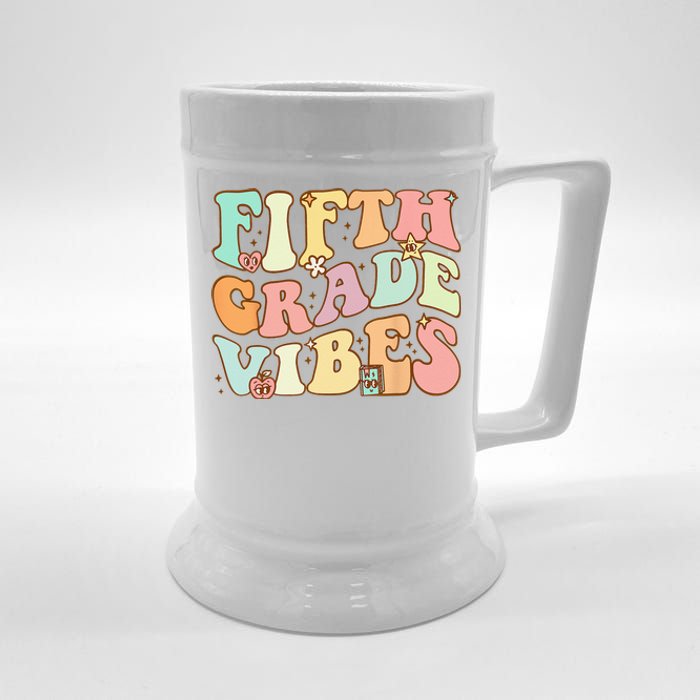 Fifth Grade Vibes 5th Grade Team Retro 1st Day Of School Beer Stein