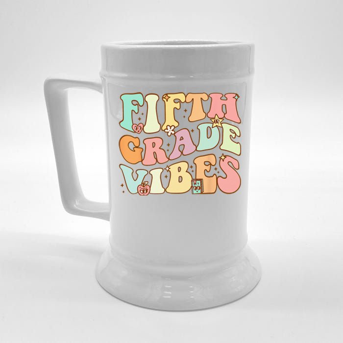 Fifth Grade Vibes 5th Grade Team Retro 1st Day Of School Beer Stein