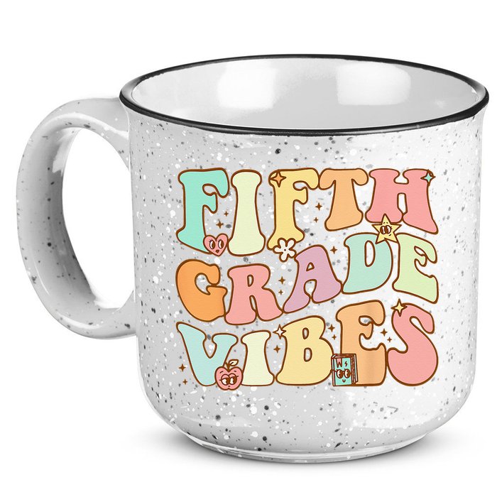 Fifth Grade Vibes 5th Grade Team Retro 1st Day Of School 15oz Campfire Ceramic Mug