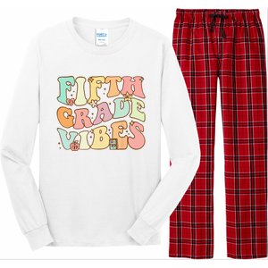 Fifth Grade Vibes 5th Grade Team Retro 1st Day Of School Long Sleeve Pajama Set