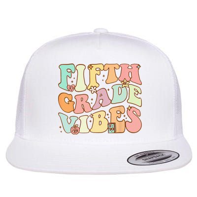 Fifth Grade Vibes 5th Grade Team Retro 1st Day Of School Flatbill Hat