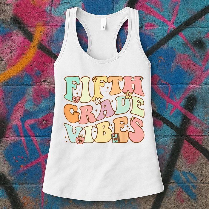 Fifth Grade Vibes 5th Grade Team Retro 1st Day Of School Womens Tank Top