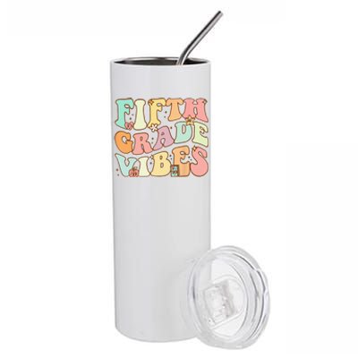 Fifth Grade Vibes 5th Grade Team Retro 1st Day Of School Stainless Steel Tumbler