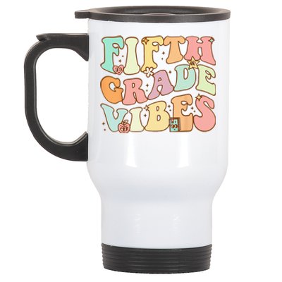 Fifth Grade Vibes 5th Grade Team Retro 1st Day Of School Stainless Steel Travel Mug