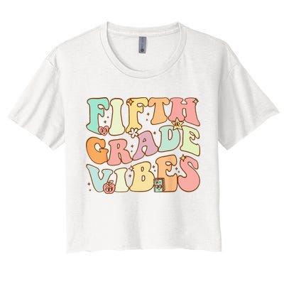 Fifth Grade Vibes 5th Grade Team Retro 1st Day Of School Crop Top