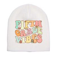 Fifth Grade Vibes 5th Grade Team Retro 1st Day Of School Short Acrylic Beanie