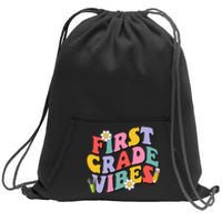 First Grade Vibes Back To School 1st Grade Team 1st Day Sweatshirt Cinch Pack Bag