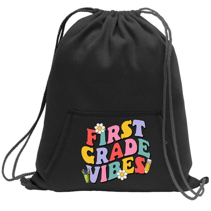 First Grade Vibes Back To School 1st Grade Team 1st Day Sweatshirt Cinch Pack Bag