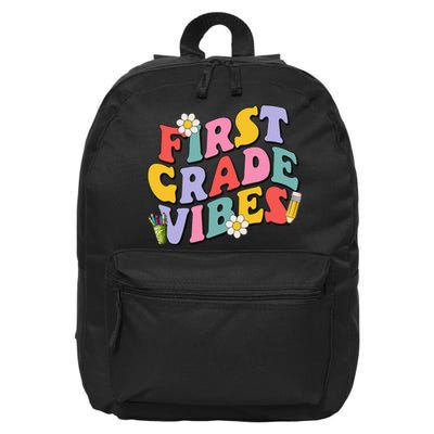 First Grade Vibes Back To School 1st Grade Team 1st Day 16 in Basic Backpack