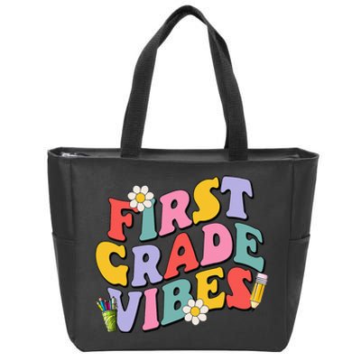 First Grade Vibes Back To School 1st Grade Team 1st Day Zip Tote Bag