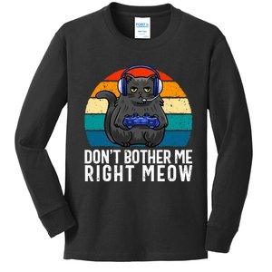 Funny Gaming Video Game Lover Gaming Cat Gaming  Kids Long Sleeve Shirt