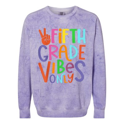 Fifth Grade Vibes 5th Grade Team Retro 5th Day Of School Colorblast Crewneck Sweatshirt