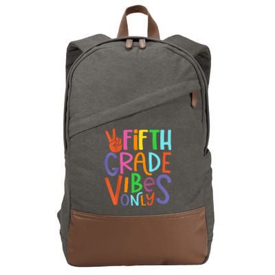 Fifth Grade Vibes 5th Grade Team Retro 5th Day Of School Cotton Canvas Backpack