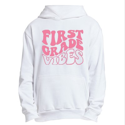 First Grade Vibes Happy First Day Of School 1st Grade Back Urban Pullover Hoodie