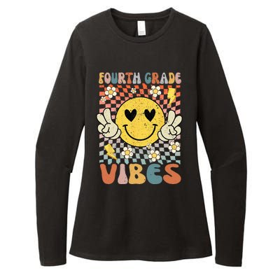 Fourth Grade Vibes 4th Grade Retro Teacher 1st Day of School Womens CVC Long Sleeve Shirt