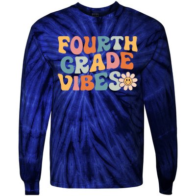 Fourth Grade Vibes 4th Grade Team Retro 1st Day Of School Tie-Dye Long Sleeve Shirt