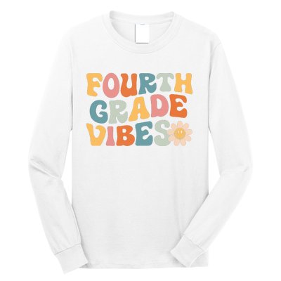 Fourth Grade Vibes 4th Grade Team Retro 1st Day Of School Long Sleeve Shirt