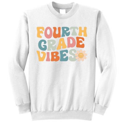 Fourth Grade Vibes 4th Grade Team Retro 1st Day Of School Sweatshirt