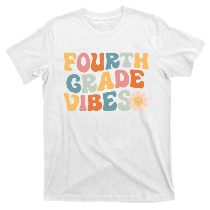 Fourth Grade Vibes 4th Grade Team Retro 1st Day Of School T-Shirt