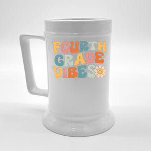 Fourth Grade Vibes 4th Grade Team Retro 1st Day Of School Beer Stein