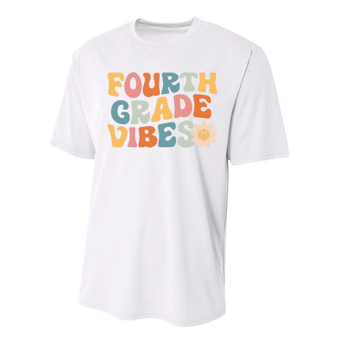 Fourth Grade Vibes 4th Grade Team Retro 1st Day Of School Performance Sprint T-Shirt