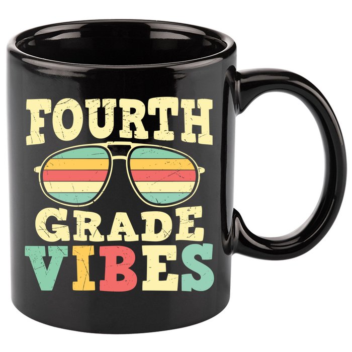 Fourth Grade Vibes Cute 4Th Grade Great Gift 11oz C Handle Ceramic Mug