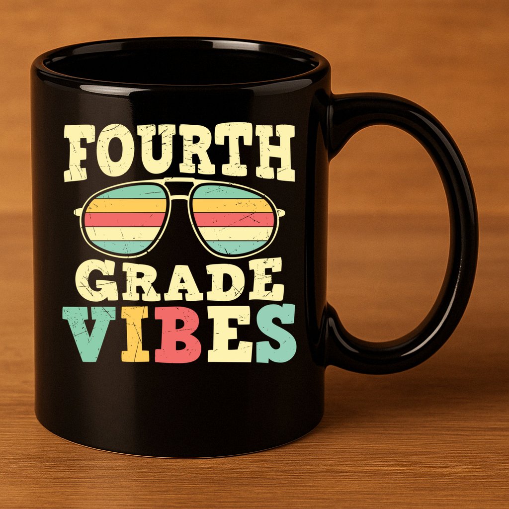 Fourth Grade Vibes Cute 4Th Grade Great Gift 11oz C Handle Ceramic Mug