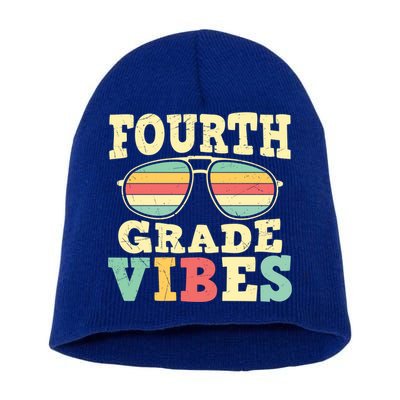 Fourth Grade Vibes Cute 4Th Grade Great Gift Short Acrylic Beanie