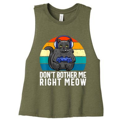 Funny Gaming Video Game Lover Gaming Cat Gaming Women's Racerback Cropped Tank