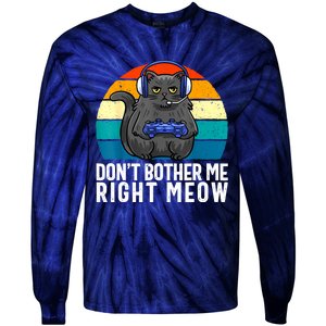 Funny Gaming Video Game Lover Gaming Cat Gaming Tie-Dye Long Sleeve Shirt