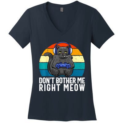 Funny Gaming Video Game Lover Gaming Cat Gaming Women's V-Neck T-Shirt