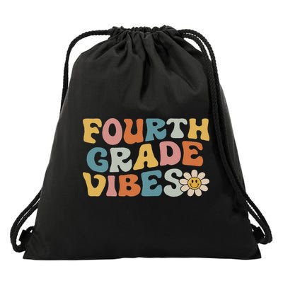 Fourth Grade Vibes 4th Grade Team Retro 1st Day Of School Drawstring Bag