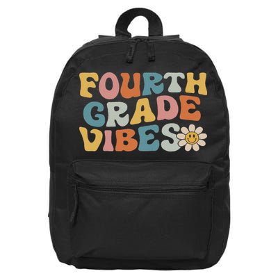 Fourth Grade Vibes 4th Grade Team Retro 1st Day Of School 16 in Basic Backpack