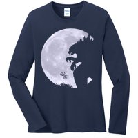 Funny Monster Versus ET Ladies Long Sleeve Shirt