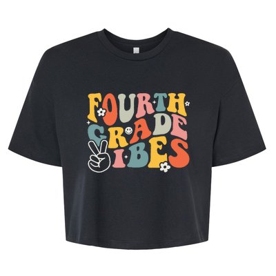 Fourth Grade Vibes 4th Grade Team Retro 1st Day Of School Bella+Canvas Jersey Crop Tee