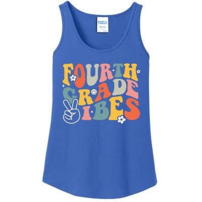 Fourth Grade Vibes 4th Grade Team Retro 1st Day Of School Ladies Essential Tank