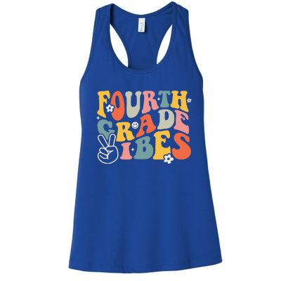 Fourth Grade Vibes 4th Grade Team Retro 1st Day Of School Women's Racerback Tank